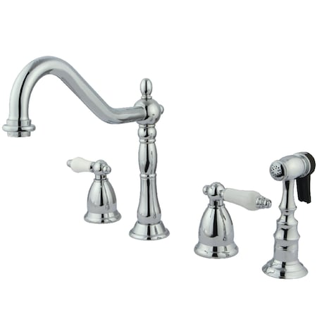 Kingston Brass KS1791PLBS Widespread Kitchen Faucet, Polished Chrome KS1791PLBS